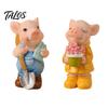 2PCS Micro Landscape Ornaments, Mini Pig Figurines, Durable Resin Waterproof Ornaments, for Potted Plant Landscaping
