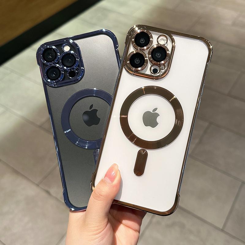 Shockproof Frameless Clear Phone Case For Iphone 14 13 12 Pro Max 14plus 14pro Ultra Thin Lens Protection Wireless Charge Cover