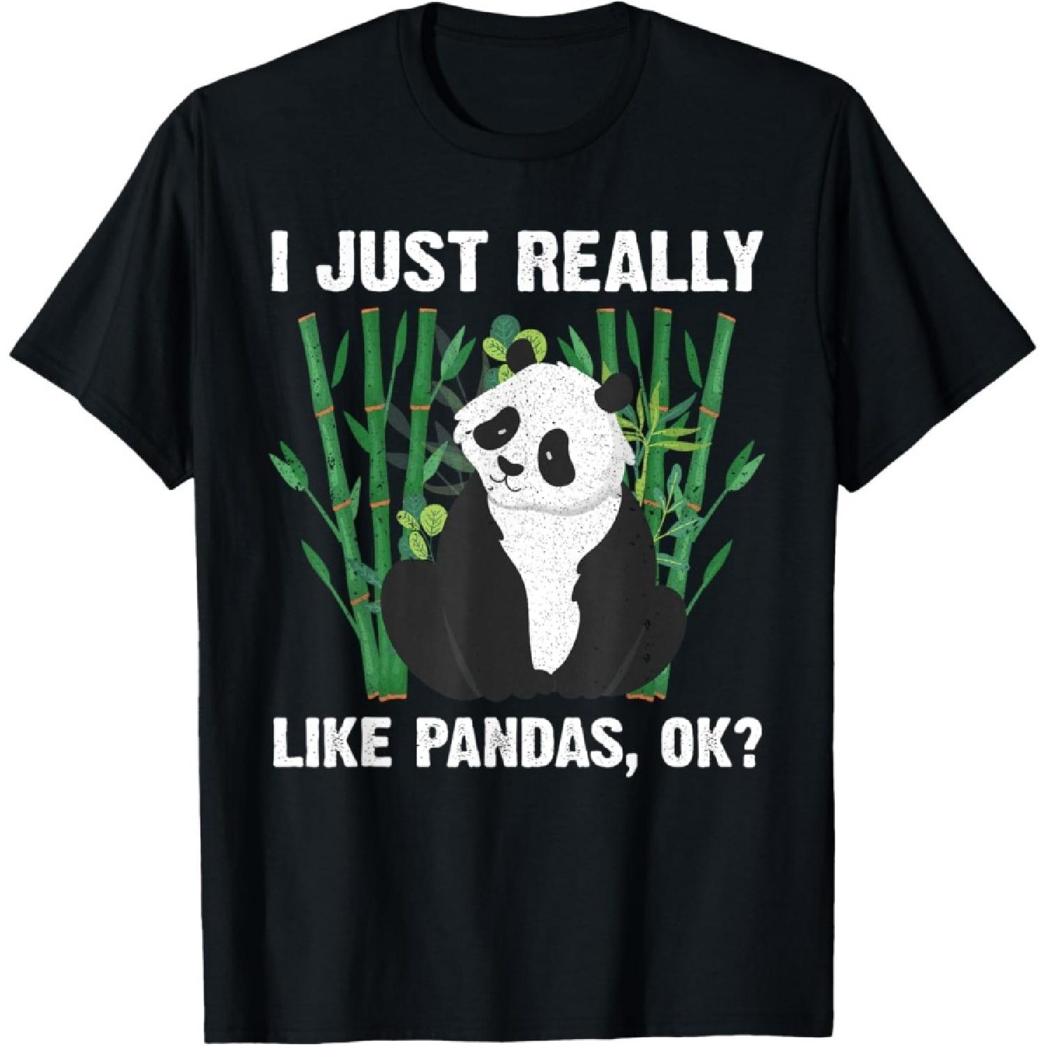 Funny Panda Design For Men Women Boys Girls Panda Bear Lover T-Shirt S