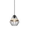 Lampa Wisząca Cliff 1 E27 Czarny Wood Milagro Mlp5524