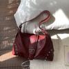 Large Casual Women Handbag PU Leather Women's Hobos Shoulder Bag Female Big Tote Fashi rivet Ladies Armpit bag bolsas