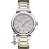 Vivienne Westwood Mother Orb 32mm Women's Quartz Analog Display Watch with MOP Dial and Two-Tone Stainless Steel Bracelet, White, Traditional.