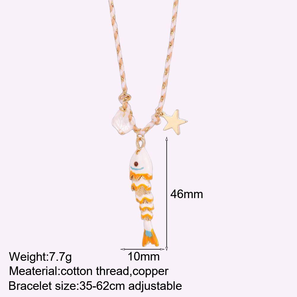 Collana Pesce Stile Boho Y2K per Donna Set da 3 Pezzi Carino Choker Stella Cuore Collari in Pietra Naturale Gioielli Estivi Trendy da Donna a Catena Lunga