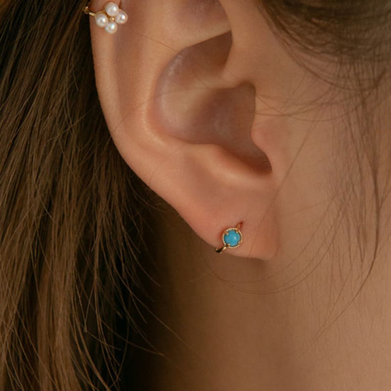 LUNNE 14k Mini 4-Pearl Hoop Earrings (14k Gold) #ER06