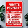 Privacy Keep Out Metal Sign with AntiTrespassing Warning for Outdoor Wall
