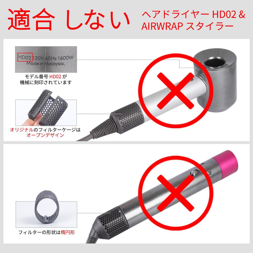 Replacement Hair Dryer Filter for Dyson Supersonic and HD08 Hair Dryer Strainer Filter Brush Replacement Part HD01, HD03, Models, (Gray)