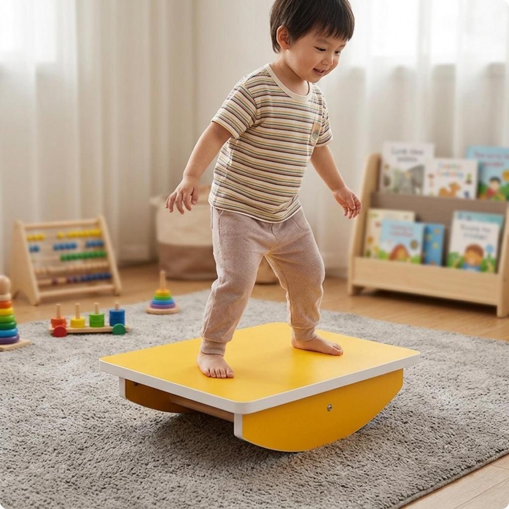 Planche d'équilibre pour enfants en plastique incurvé antidérapante pour tout-petits
