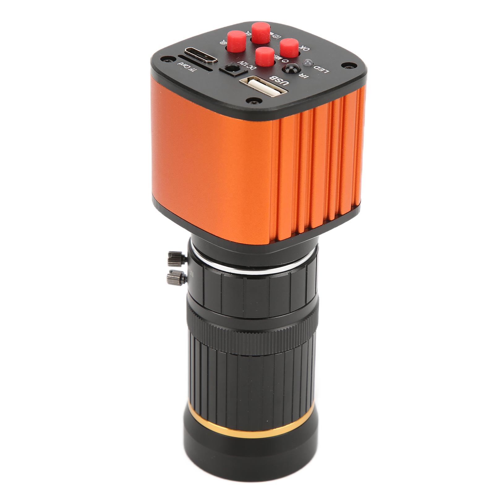 

USB Microscope Camera 24MP HD Digital Microscope Industrial Video Recorder with Manual IRIS Zoom Lens AC 100‑240VUS Plug