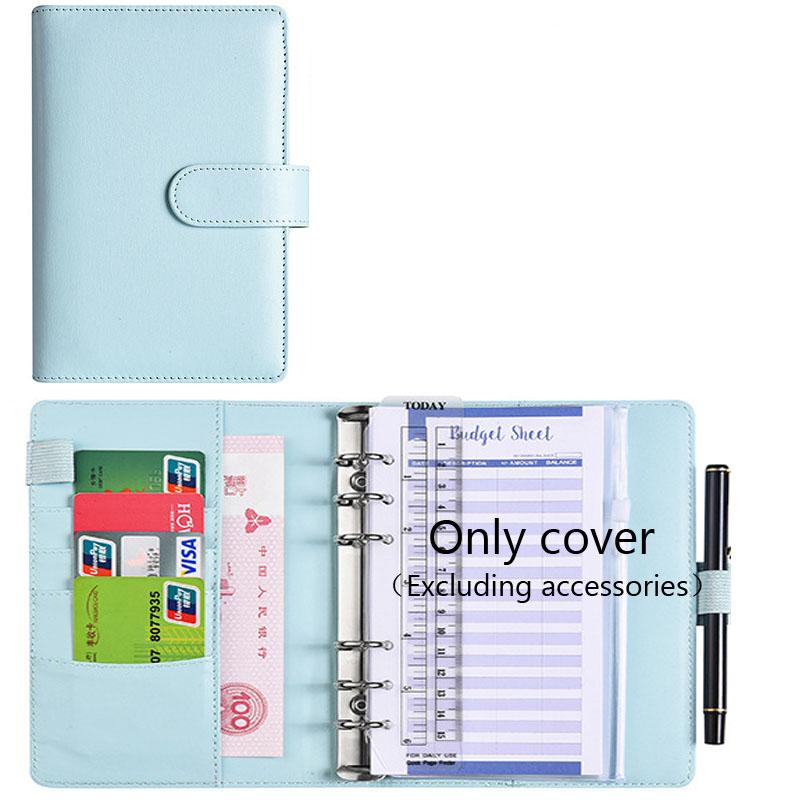 A6 Budget Binder with Cash Envelope Savings Book Budget Planner PU Leather Laptop Binder with Binder Pocket Cash Fill Folder