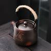 Purple Clay Teapot with Handle Handmade Travel Tea Set Including 1 Teapot  4 Cups Purple Clay Teacups Handheld Teapot