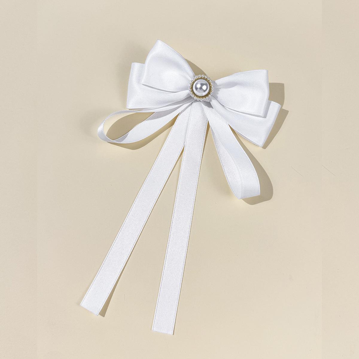 

Fashionable Collar Bow for Women Black/White/Red Ribbon Bow Brooch Clothing Ornaments білий