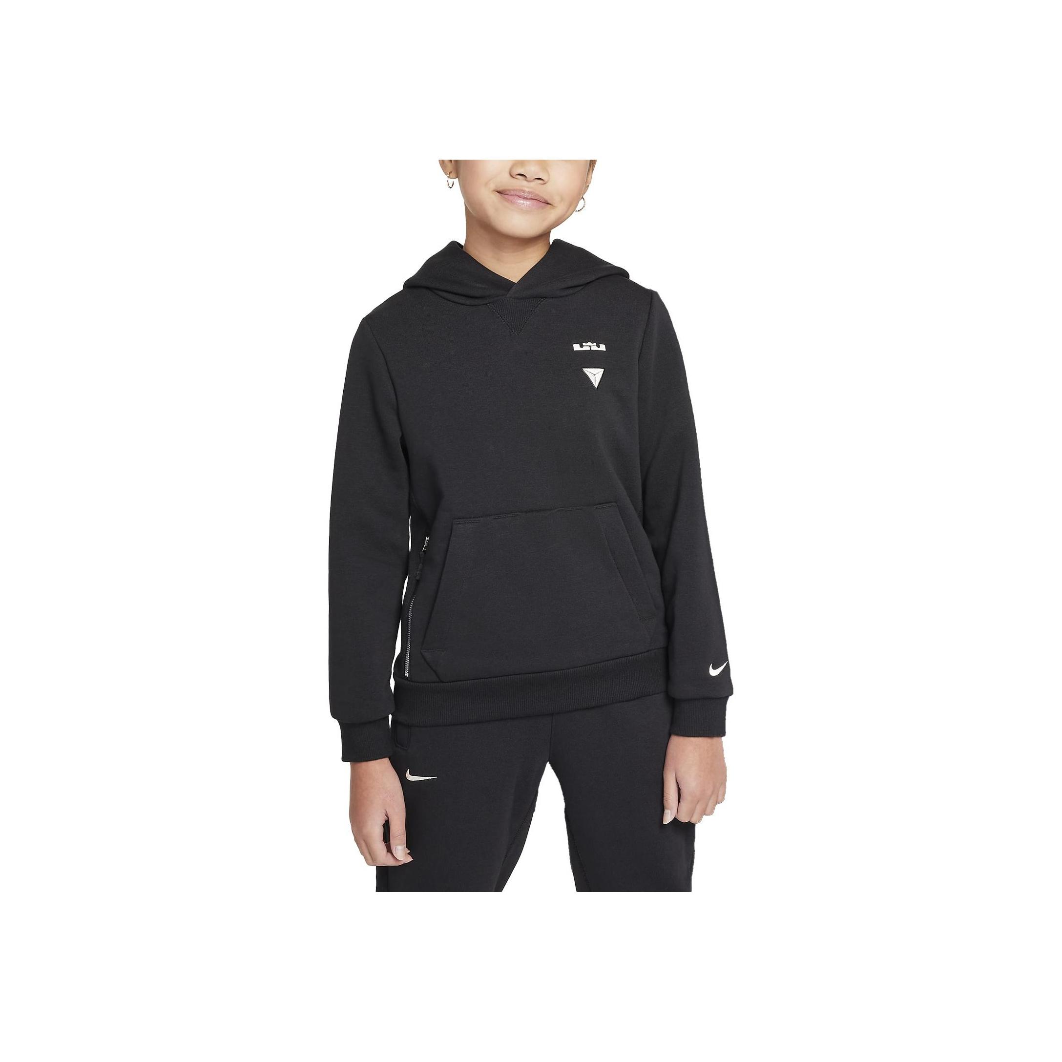 

Nike Dri-Fit LeBron Standard Issue Basketball Hoodie Long Sleeve Kids hoodies Black Light-Ivory HF4264-010 L