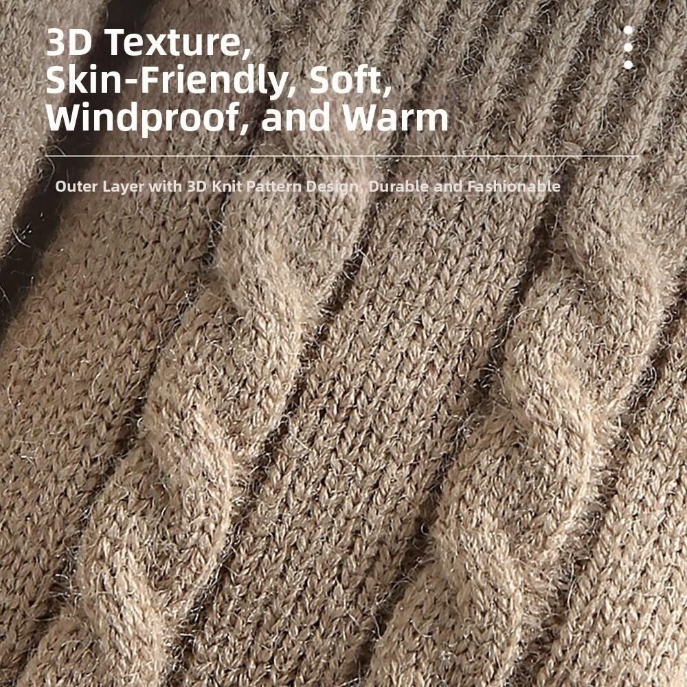Lamb Velvet Thermal Gloves Cable Knit Touchscreen Gloves New Winter Gloves Winter Commuting