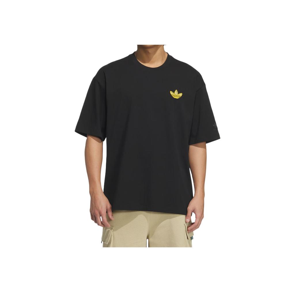 Adidas Originals Trefoil Graphic T-Shirt Comfortable Versatile Fashion Soft Short Sleeve Men Tops Black KE5794