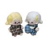 10CM Cotton Doll Clothes: British Style Plaid Overalls Set