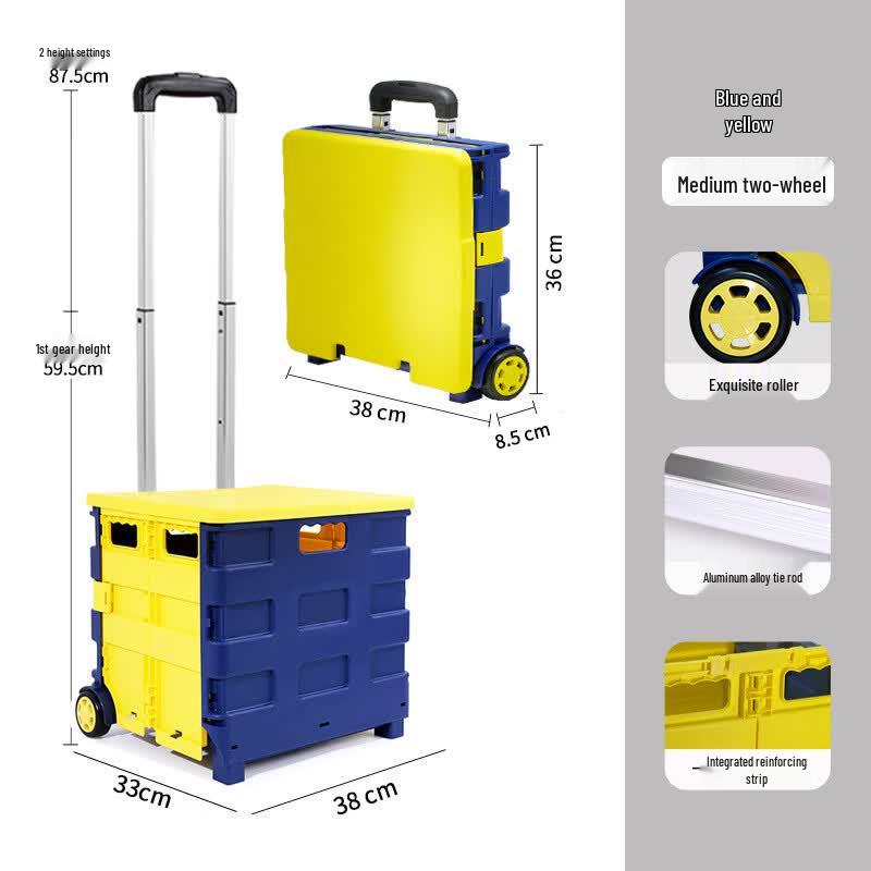 Portable Folding Storage Cart with Seating