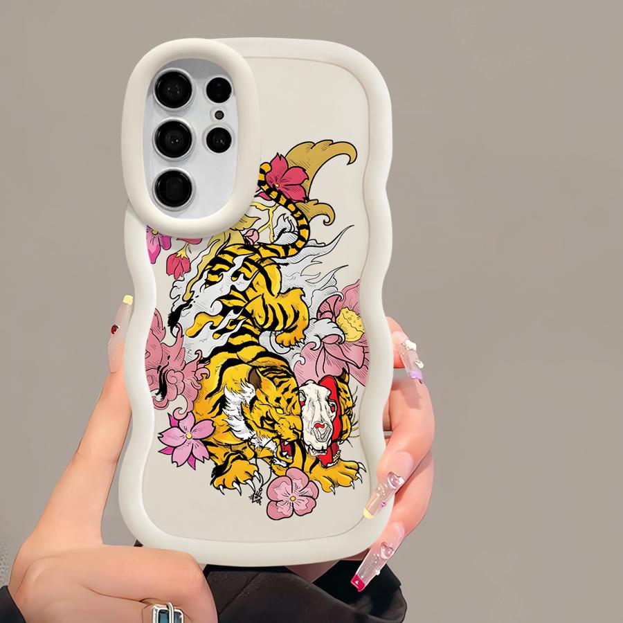Flower Tiger Soft Phone Cover Case for Samsung Galaxy S23 Plus A26 A25 S22 Ultra S25 S24 S21 S20 FE A34 A54 A24 A36 A55 A35