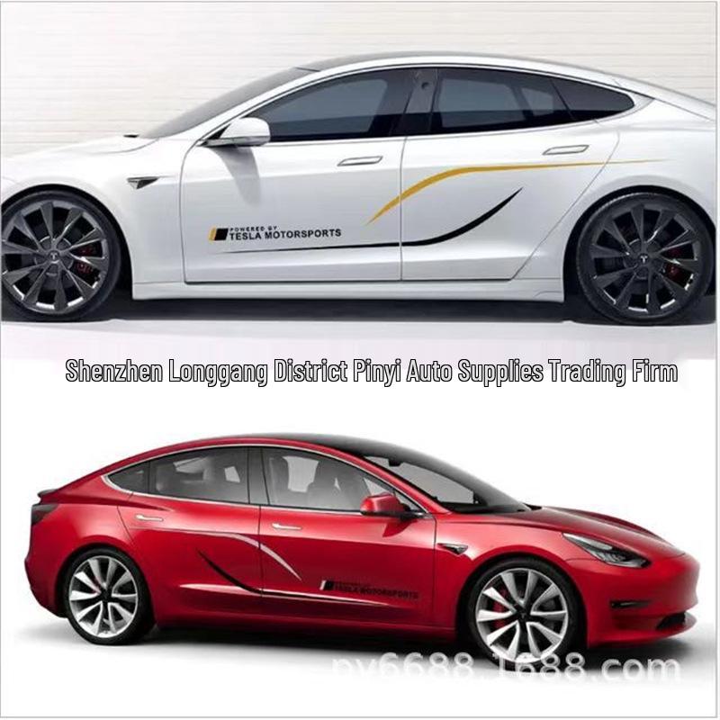 X-321 Taillenlinie Aufkleber Decal für Tesla Model 3, Model Y, Model S, Model X - Autotür Seitenleisten Streifen