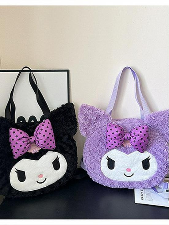 Velvet Rose Plush Crossbody Bag for Children - Cute Japanese Tote & Backpack for Little Girls