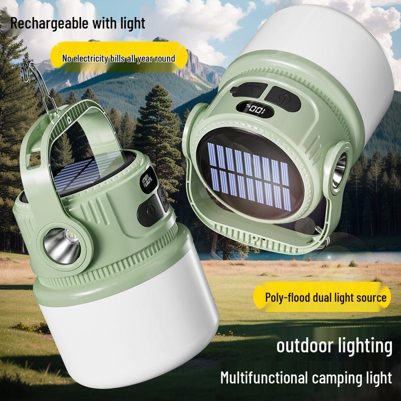 Portable Rechargeable Outdoor LED Solar Camping Lantern Lamp