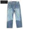XSPOTTED HORSE CRAFT Patchwork Button Fly Denim Pants/ Bottoms 36 blueUsed