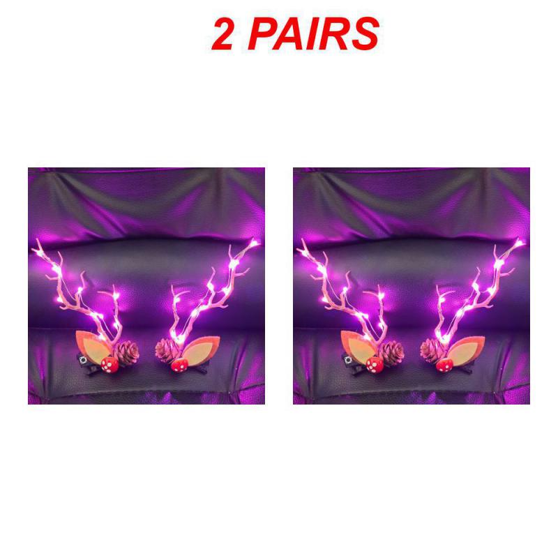 4-1 STÜCKE Bunte Licht Geweih Haarspange Mode Ohren Weihnachten Halloween Haarspange Accessoires Geweih Stirnband Neue Kopfbedeckung