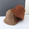 Korean Simple Linen Sun Protection Hollow Knitted Hat For Women Female Hats Bucket Hat Korean Style Caps Sun Hat