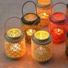 High Quality Moroccan Metal Hollow Candle Holder Lantern Hanging Candle Lantern Living Room Home Decoration Wedding Accessories