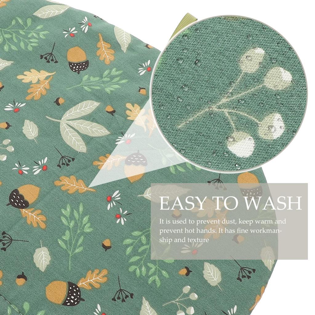 NUOLUX Tea Cozy Teapot Cover, Cotton Fabric, Stylish Nordic Floral Design, Insulated Teapot Cover, Dust Cover, Kettle Cover, 33x33x23cm, Color 3,