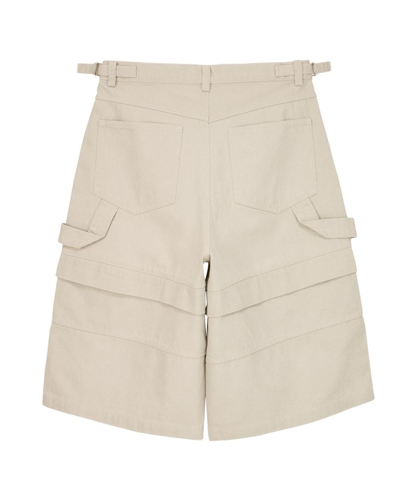 Denawo Panel Bermuda Shorts (Ivory)