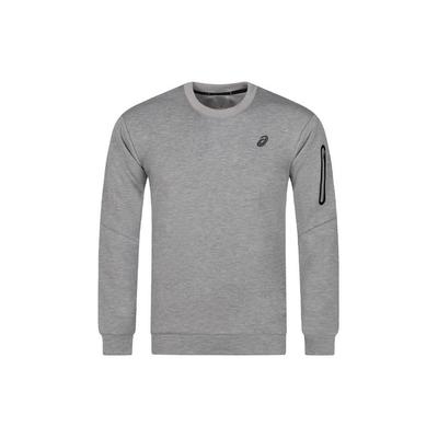 Solid Color Outdoor Casual Sports Quick-Dry Crew Neck Pullover Long Sleeve Sweatshirt Men Sweatshirt Light-Gray 2031E436-020