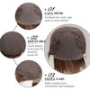 Haircube perucas dianteiras do laço ombre marrom remy cabelo humano cinza marrom pixie corte de cabelo com bang curto peruca reta para as mulheres bob peruca humana