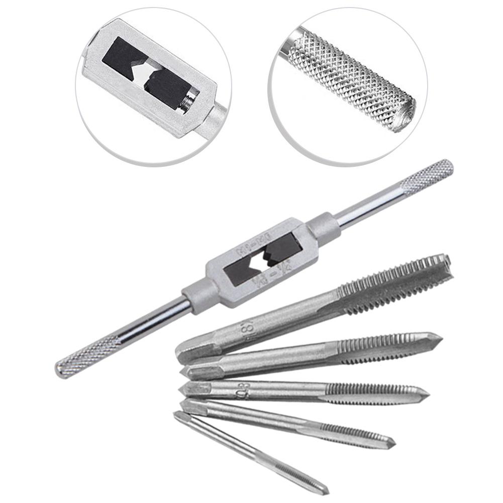 Machinery Repair Tools Adjustable Tap Die Set Threading Repairs ForM3*0.5mm, M-4*0.7mm, M5*0.8mm, M6*1.0mm, M8*1.25mm