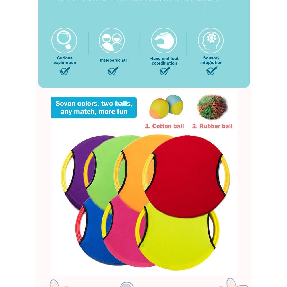 Funny Ball Toy Parent Child Easy Apply Throwing Kids Toy Racket Catch Ball Game Set Interactive Outdoor Sports Elastic Plate