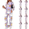 Women's Halloween Print Hoodie and Jogger Pants Set, Round Neck Loose Fit Casual Sweatsuit