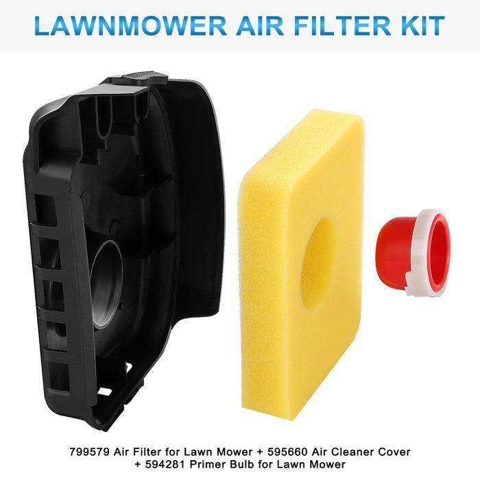 5 Pièces Kit de Couvercle de Filtre à Air pour Tondeuse, Couvercle de Filtre à Air 595660, Filtre à Air en Mousse 799579