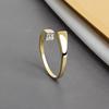 Gold Silver Color Cubic Zirconia Rings for Women Men Adjustable Simple Daily Wear Fashion Jewelry Accessories Gifts