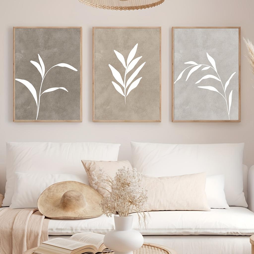 3pcs Neutral Minimalist Abstract Fern Boho Wall Art Decor Paintings Warm Tones Wall Decor Posters Home Decor Creative Gifts