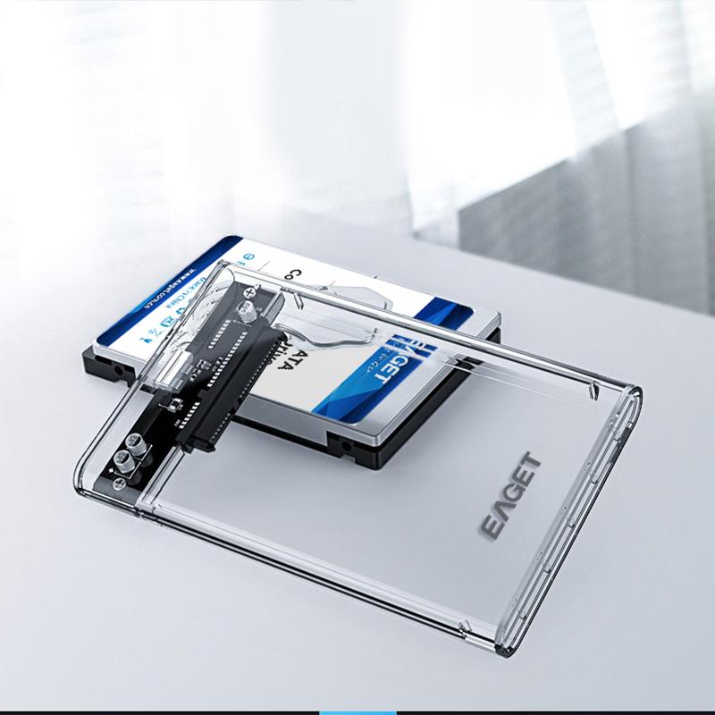 EAGET Carcasă Externă pentru Hard Disk de 2,5'' USB 3.0 la SATA III Carcasă pentru Hard Disk pentru HDD SATA SSD de 2,5 Inci Suport Max 6TB UASP