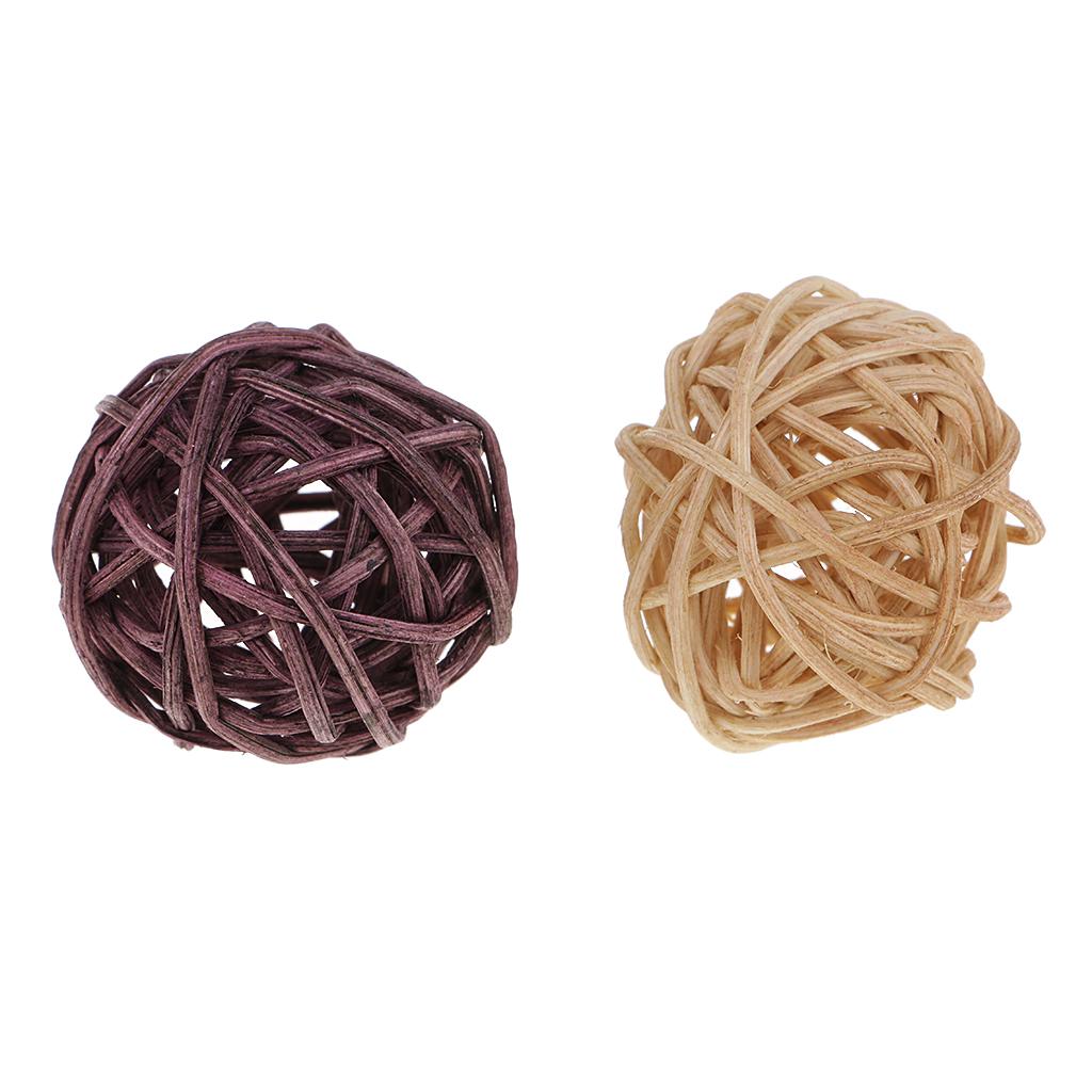 10 Stück Runde Weidenrattan Kugel Dekokugel für Basteln DIY Schalen Vasenfüller Couchtisch Heimdeko Hochzeitsfeier Dekoration