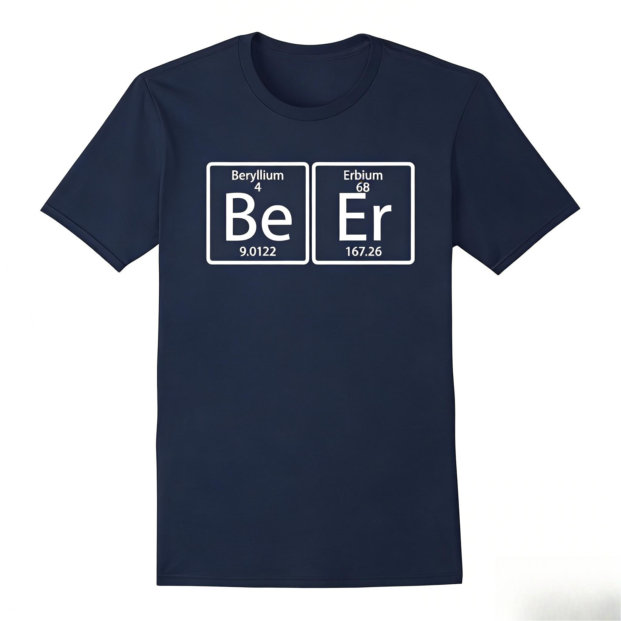 

Periodic Table Geek Graphic Tees Element of Beer Nerdy Science TShirt Unisex Style Shirts for Women Men Clothing Streetwear Y2k 4XL