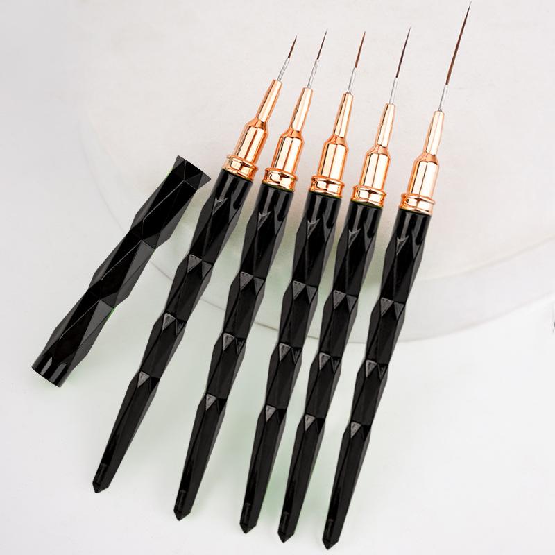 

Набор ручек для дизайна ногтей: 6 цветов, 5 штук Экстратонкие многогранные игловидные лайнеры для контурирования и ручной росписи.