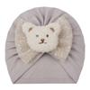 Spring boys and girls bear head hat, new bronzing bow cute pullover hat, baby tire hat