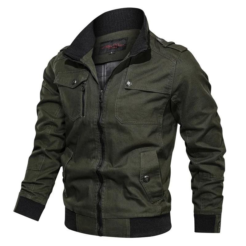 

Men s Jacket Military Tactical Man Jackets Coat Zipper Cargo Jackets Stand Collar Outwear Cotton Windbreaker Tops New Brand M армия зеленый