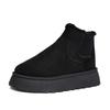 Fashion 2025 Winter Women Short Plush Warm Snow Boots Casual Shoes New Suede Fur Chelsea Ankle Boots Flats Platform Ladies Shoes Botas