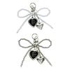 Lovely Heart Keychain Bows Keyring Korean Styles Bag Charm Bag Pendant Ornaments Car Keychain Handbag Charm Decorations