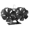12-Blade Heat-Powered High-Speed Stove Fan for Fireplace