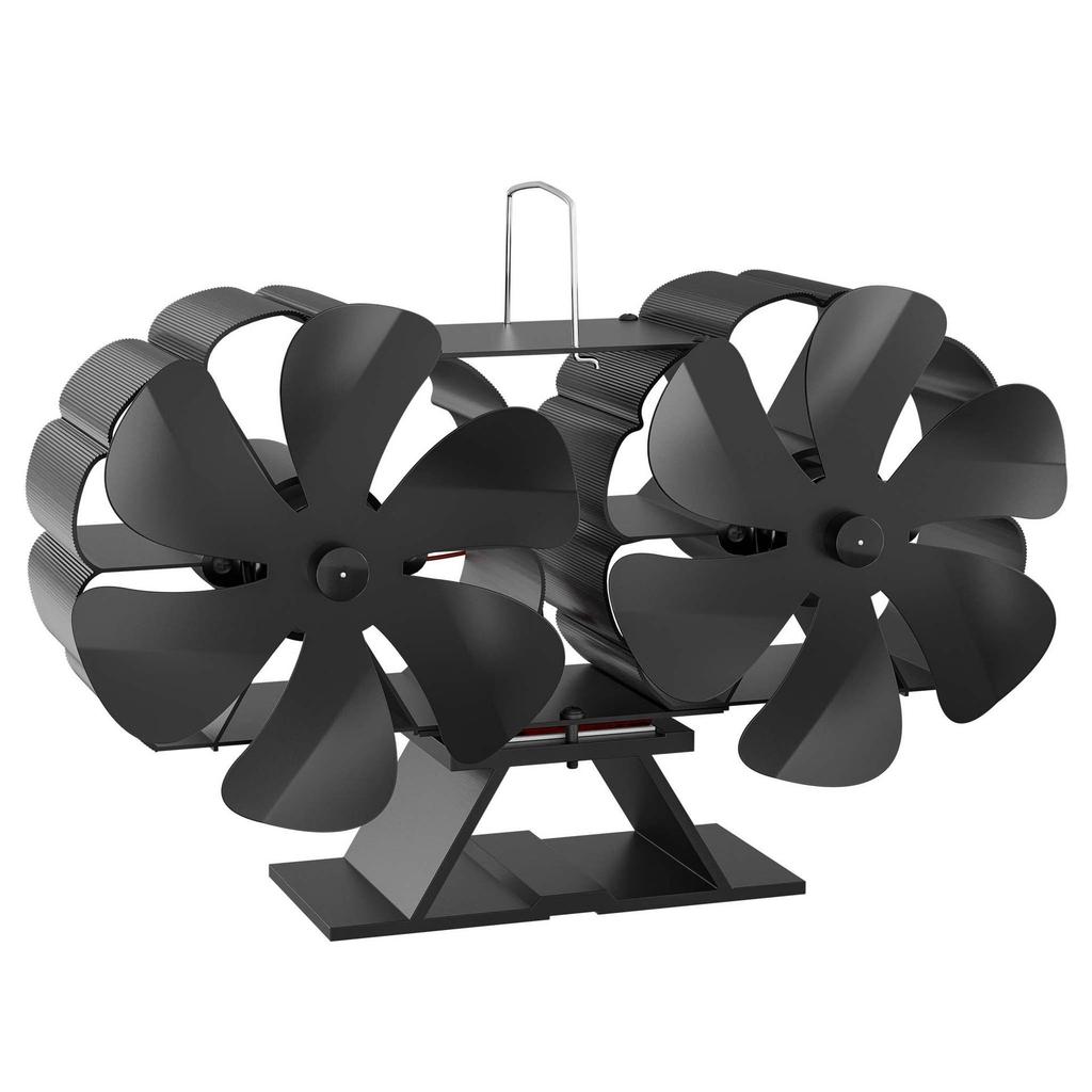 12-Blade Heat-Powered High-Speed Stove Fan for Fireplace