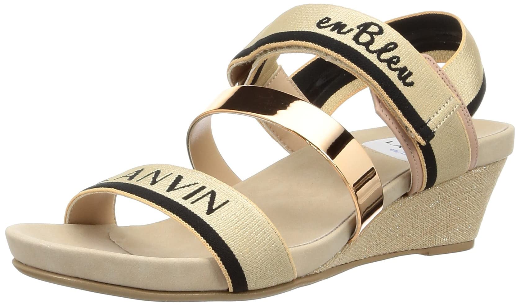 

on Sandals Logo Strap Wedge Sandals 2758 BG cm E [Lanvin Blue] Women s 23.0