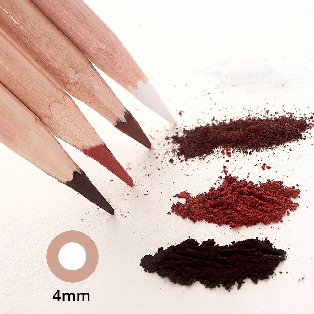 4 st Professionellt set med färgade kolpennor för skissning Skisshighlight-pennor för teckning, skissning, skuggning, blandningspennor